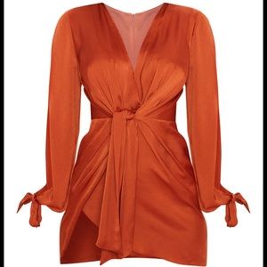 Tie front open sleeve cap dress